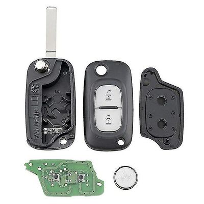 bil smart fjernkontroll nøkkel 2 knapp 43hz pfc7961a chip kompatibel med renault clio iii clio 3 kangoo master modus twingo 2006-2016-svart