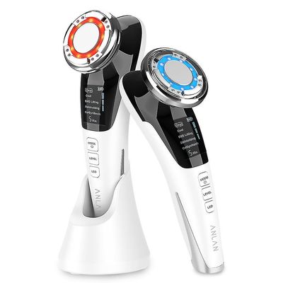 Ems Facial Massar Led Therapy Sonic Vibrat Fjerning Skin Stramming Hot Skin Care Ce hvit