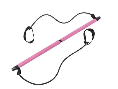 Yunshu Bærbart pilates stangsæt multifunktionelt fitnessudstyr husholdningselastisk træktov Pink