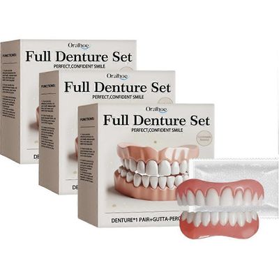 Edistyksellinen räätälöity täysi hammasproteesisarja, silikoninen Reline-proteesisarja 3Boxes