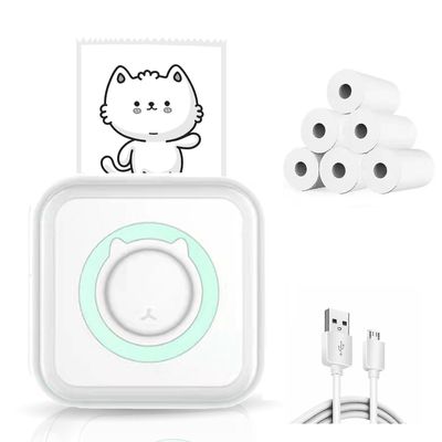 Mini Pocket Sticker Printer, Bluetooth Trådløs bærbar mobil printermaskine Termisk printer til noter, memo, foto, lommeetiketkvitteringsprinter C m...