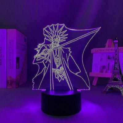 Shxx Kenpachi Zaraki Light Anime Lamppu 3d Led yövalot pöytävalaisin kodin sisustukseen Koristeellinen joulu