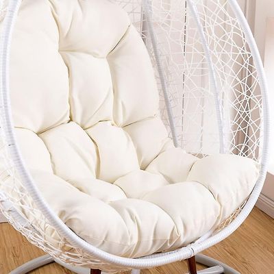 Vanntett og tykk Swing Seat Cushion - Ryggstøtte Cushion For Garden Swing Seat Only - Dirt-bevis pute, slitesterk og komfortabel (hvit, 80x120cm)