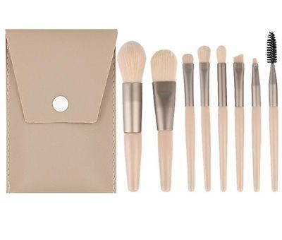 Handuo Mini bærbar makeup pensel blød øjenskygge pensel fuld sæt beige