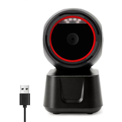 1D 2D QR langallinen viivakoodinlukija Automaattinen tunnistuslukija USB-työpöydän viivakoodinlukija Musta