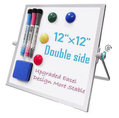 Yunshu Bærbar lille dobbeltsidet tør sletning af hvidt bord magnetisk med tilbehør 12X12inch