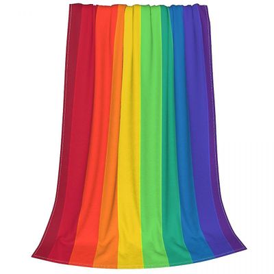 Rainbow Pattern Blanket Fleece Trykt Fargerike Multifunction Super Warm Throw Tepper For Sengetøy Utendørs Teppe Piece Rød 125x150cm 50x60in