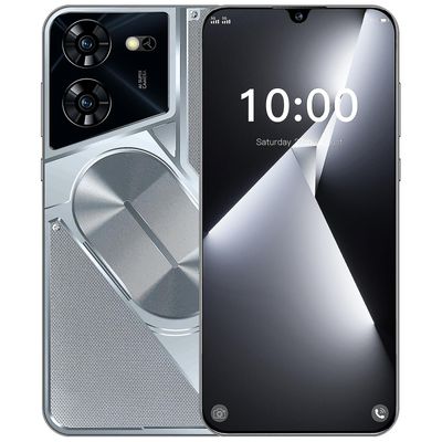 Ny telefon pv05 pro 16 + 1024GB Ram 6800mah batteri 7.3inch stor skærm dobbelt kort dobbelt standby 5g android smartphone Sølvfarvede