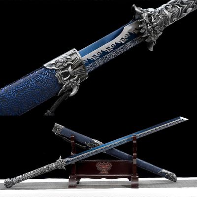 Käsin taottu 111 cm suuri kaksikätinen samurai-katana-miekka, terävä mangaaniteräs