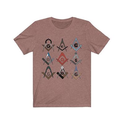 Bricks Masons Firkantet og kompas symboler frimurerisk t-shirt Lyng lilla 3xl