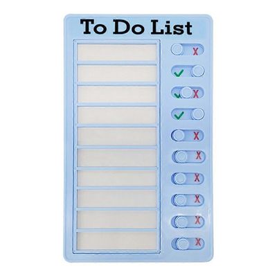 Seinän tarkistuslistataulu vanhusten päivittäiseen hoitoon Muistitaulu matkailuauton kotiin Kävi koulua BL4