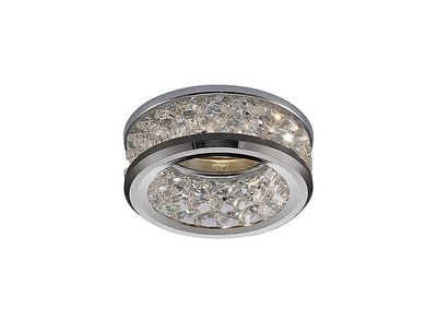 Inspired Lighting Dante GU10 Forsænket downlight med 3 niveauer af krystal perler poleret Krom, Klar