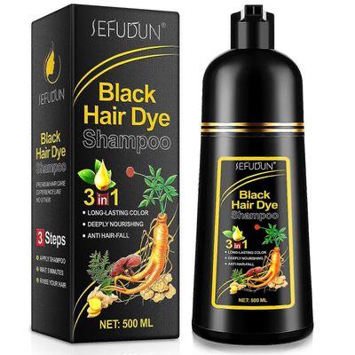 Instant Black Hair Shampoo Organic Natural Fast Hair Dye Plant Essence Black Hair Color Dye Shampoo naisille Miehet peittävät harmaat valkoiset hiu...