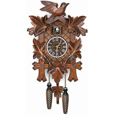 Pendule à coucou de la Forêt-Noire allemande Horloge murale à coucou en bois de style nordique rétro - CL303