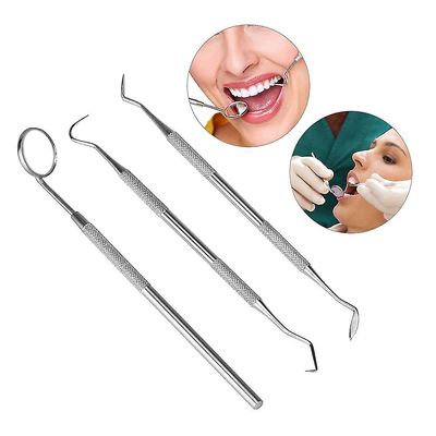 Barsinfi 3-delt sæt tandpleje og mundhygiejne værktøjer, rustfrit stål dental spejl probe