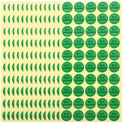1000 kpl QC Passed Adhesive -tarroja Päällystetyt paperit Säänkestävät tarrat varaston varastonhallintaan ja tarkastukseen Vihreä 2.00X2.00X0.10CM