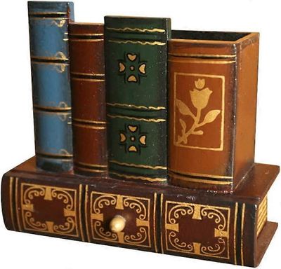 Kynänpidike Pöytä Säilytyslaatikko Vintage kynä Kynän pidike Kuppi Koristeelliset kirjastokirjat Design Monikäyttöinen lyijykynäkuppi potin kynänpi...