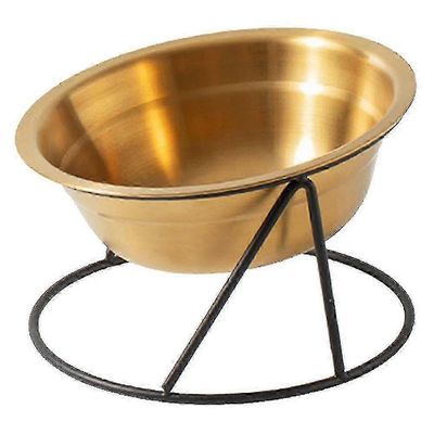 Ruostumattomasta teräksestä valmistetut ruoka- ja juomakupit kissoille ja koirille - Kohdunkaulan nikamien suojaus Kultainen kulho * Musta rautatel...