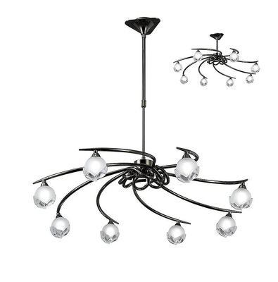 Inspired Lighting Fragma Teleskopisk Semi Flush 8 Lys G9, Sort Krom