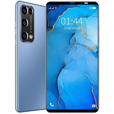 5.8-tuuman kaareva näyttö älypuhelin Android 10.0 1080P HD -kamera1GB + 8GB tuki 2 SIM-kortti ja 128G-kortti Fruushop 16 Sininen