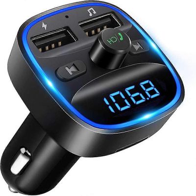 Lencent Bluetooth Fm -lähetin autosovitin Bluetooth-lähetin autoradiolle, handsfree-sarja, 2 USB-porttia, tukee SD-kortin USB-tikkuja
