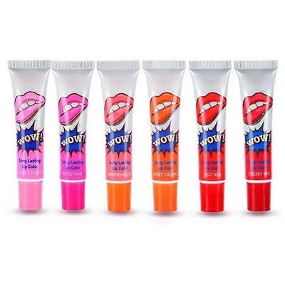 6 väriä Magic Tattoo huulikiilto , huulten väri kuori pois sävy VESIMELONI