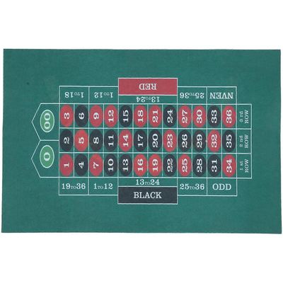Rulettipyörä Pelipöytämatto Vedenpitävä Kaksipuolinen muotoilu Huopapinta Mukavuus Kotikokoontumisiin Yöt 90,00X60,00X0,10CM 1Setti Vihreä 90.00X60...