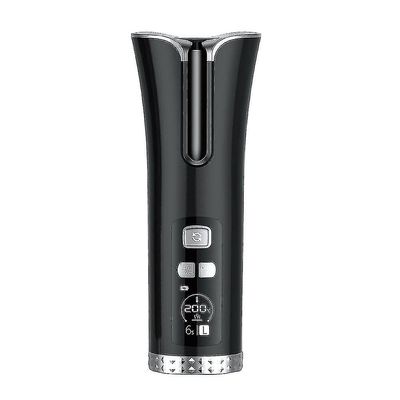 Coosilo Trådløs Auto Curler Hair Curler Curling Jernstav med LED-temperaturdisplay sort
