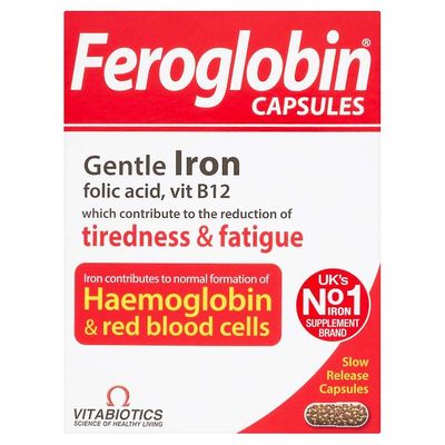 Vitabiotics Feroglobin hitaasti vapautuva - 30 kapselia