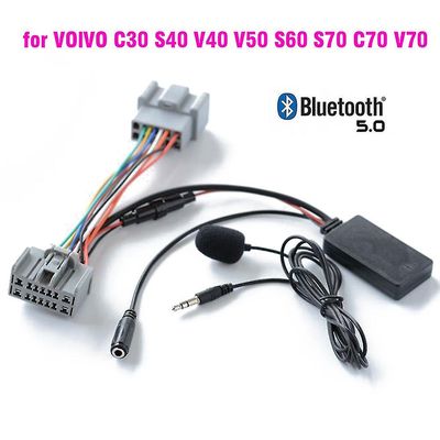 Bil Bluetooth 50 trådløs telefonsamtale håndfri aux in-adapter for Volvo C30 S40 V40 V50 S60 S70 C70 V70 Xc70 S80 Xc90 med mikrofon