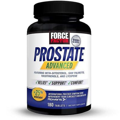 Force Factor Prostate Advanced, Terveyslisä miehille yöllisten kylpyhuonematkojen vähentämiseksi, 180 tablettia