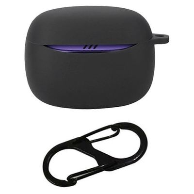 JBL Tune Buds 2 Bluetooth-nappikuulokkeiden kotelo pehmeä silikonikansi, jossa anti-Lost Solki - musta Monivärinen Black