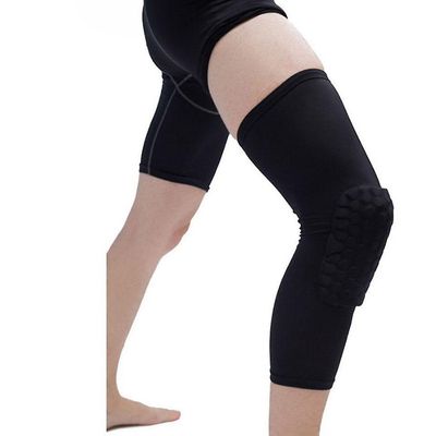 1Pcs basketball knæ puder ærme honeycomb skinne elastisk knæpude beskyttelsesudstyr patella skum støtte volleyball støtte 01 L