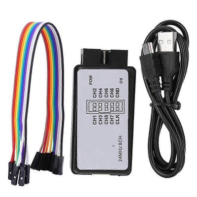 Mini Digital Logic Analyzer -sarja, jossa on 8 kanavatuloa 24 MHz ja USB-liitäntä Valkoinen musta