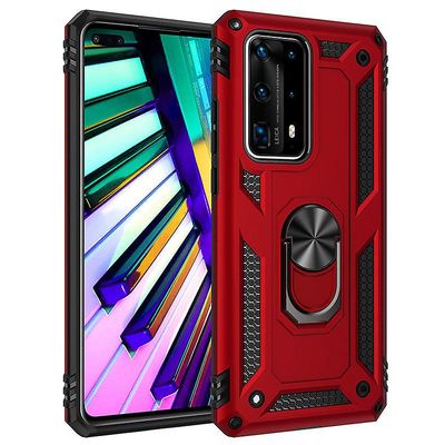 Stødsikker rustning sag for Huawei mate 20 med kickstand all inclusive dække rød rpc2601
