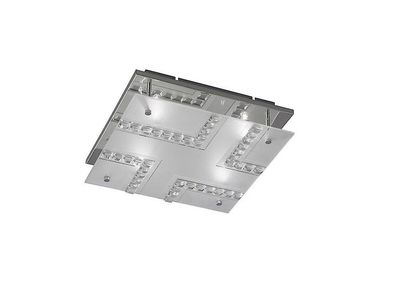 Inspired Lighting Starlet Flush Loft Square 4 Lys poleret Krom, Glas, Krystal