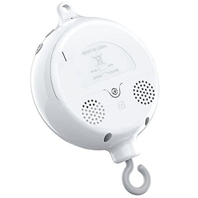Crib Mobile Motor Baby Music Box Spinner Med 3 moduser Volum Justerbar 12 Lullabies Auto-off Etter Hvit