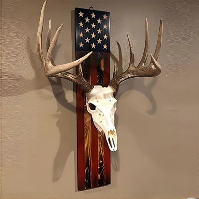 Eurooppalainen Mount Skull Ripustin, Euro Deer Mount, Prey Display Rack, Flag Decor Hooker Jalusta