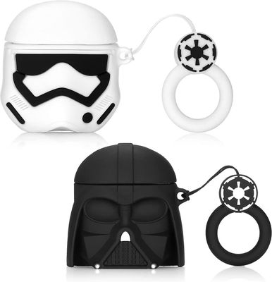 Heytea Star Airpods Case2 Wars Pack, suojaava iskunkestävä kotelon peittävät nahat avainnipulla, joka on yhteensopiva Apple AirPod 2: n ja 1: n kanssa