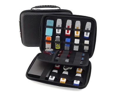 Kannettavan kiintolevyn levykotelon laatikko USB-levyn virtapankkipussin järjestäjä - musta