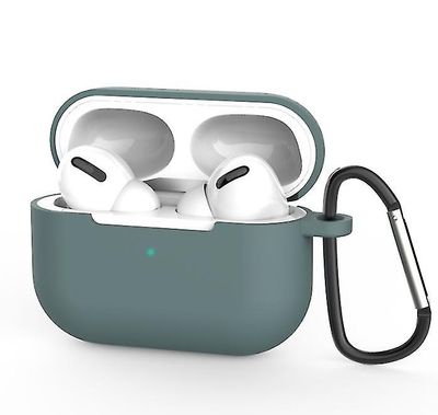 Mikasa Gælder for Airpods Pro Beskyttelsesdæksel, silikone spænde, ny Apple 3. generation Bluetooth headset Dark night green