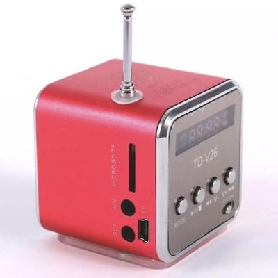 digital aluminium internett radio mini høyttaler - fm mottaker sd usb spille stereo rød