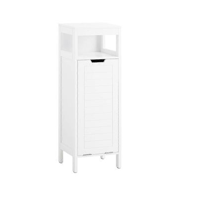 SoBuy BZR122-W, kylpyhuoneen kaappi pyykkikorilla Kompakti kaappi käännettävällä pyykkipussilla likaisille vaatteille Pyyhkeet pienelle rauhalle Va...