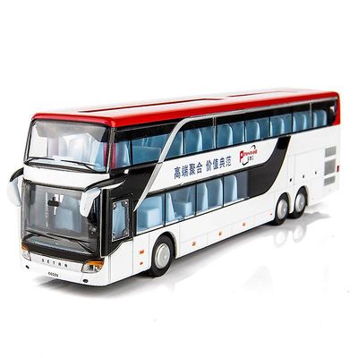 Barnas Mini Double Decker Buss Modell leketøy med lys og musikk (hvit)