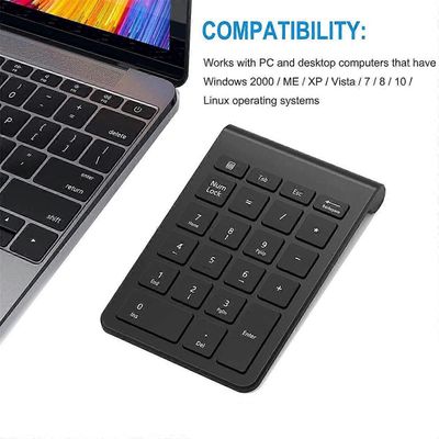 22Keys numeronäppäimistö 2.4G langaton mini kannettava ergonominen digitaalinen numeronäppäimistö USB-vastaanottimella Musta