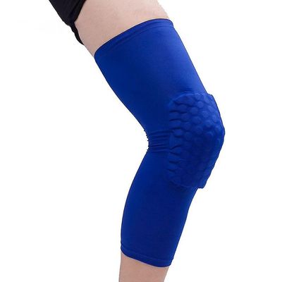 1Pcs basketball knæ puder ærme honeycomb skinne elastisk knæpude beskyttelsesudstyr patella skum støtte volleyball støtte 05 L