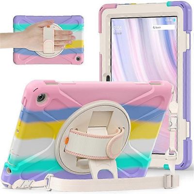 Yhteensopiva Amazon Fire HD 10 (2023) -suojakuoren jalustan tablettikotelon kanssa käsihihnalla / olkahihnalla Vaaleanpunainen
