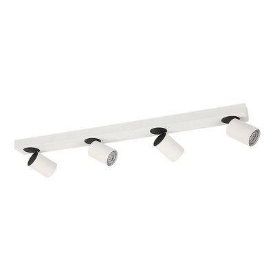 Italux Lighting Moderne spotlights hvid, sort 4 lys med aluminium, hvid skygge, GU10