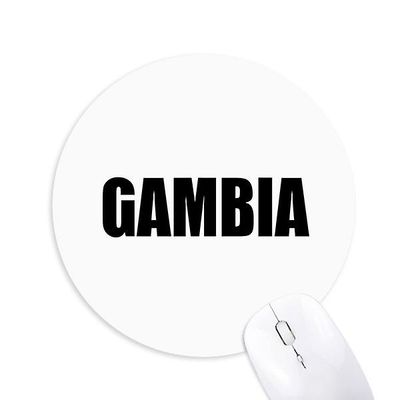 Gambia Land Navn Sort Runde Skridsikker Gummi Mousepad Game Office Musemåtte