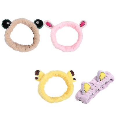 Tianzun 23x7cm Unisex Pannebånd 4pcs Hodeinnpakning Elastisk Ansiktsvask Hår Hodebånd Nydelig Hårbånd Makeup Sup